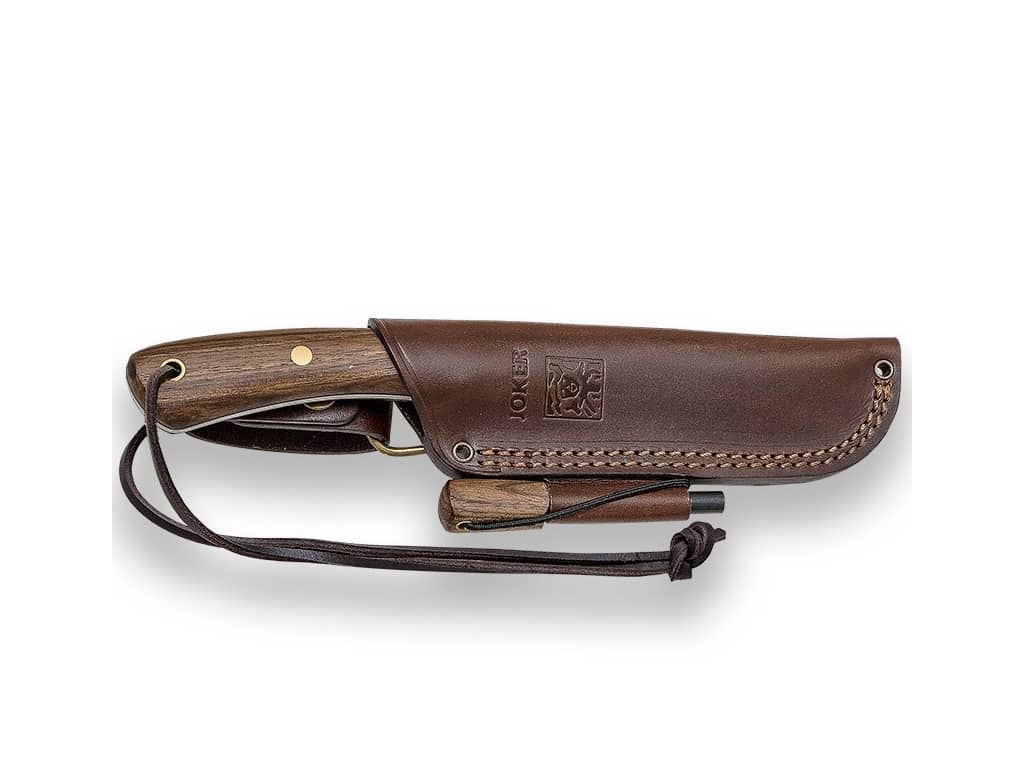 CUCHILLO BUSHCRAFT JOKER NESSMUK , MANGO DE NOGAL, CON FERROCERIO - Espadas y Más