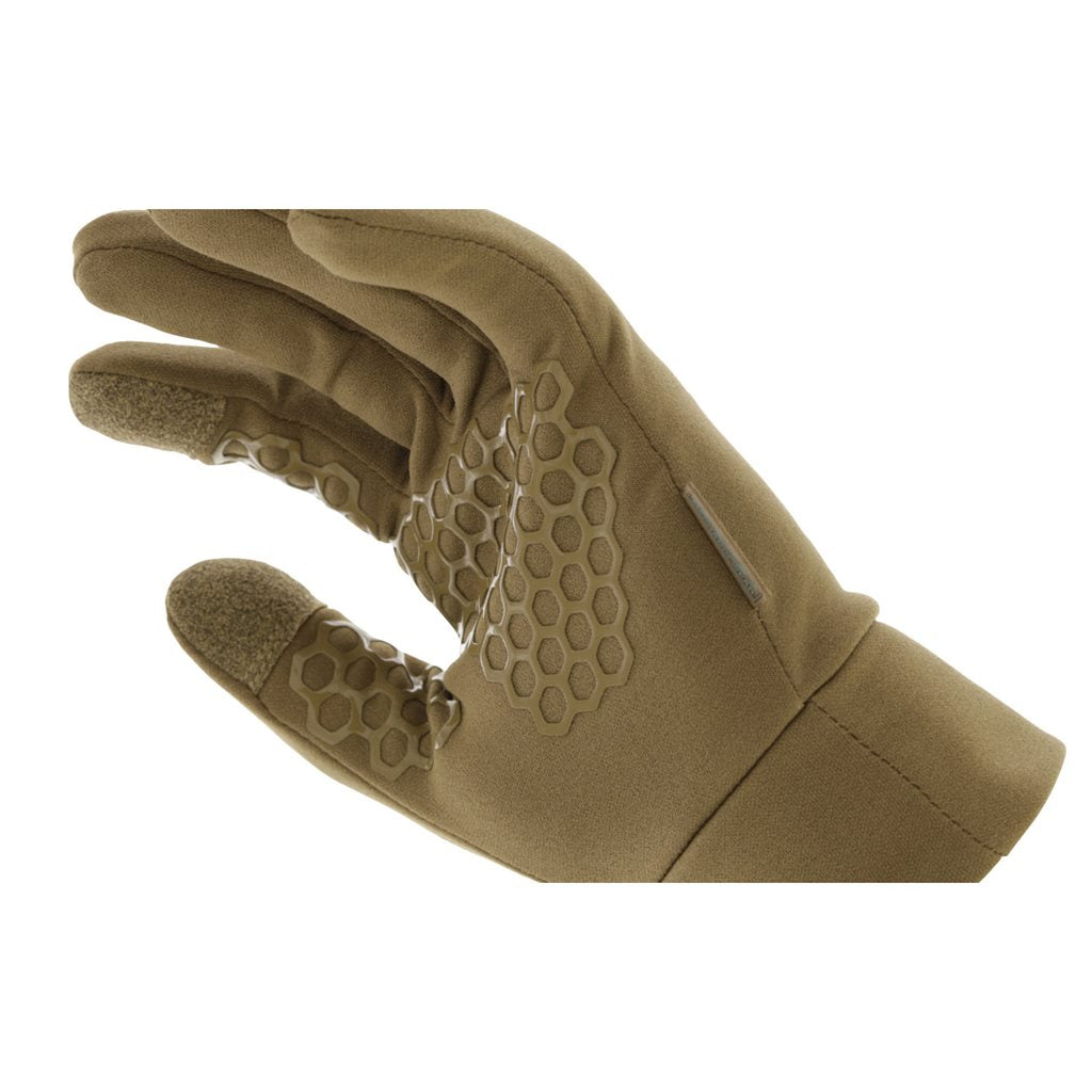 Guantes CODWORK BASE AYER Softshell color Coyote, forro polar, diseño delgado y bajo perfil