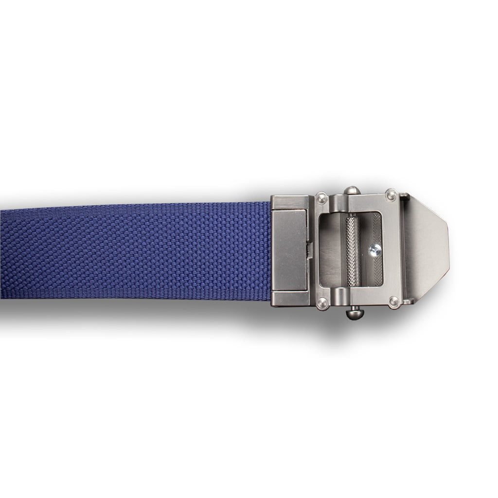 Cinturón con hebilla 3D SPARTAN azul, acabado plata envejecida y abridor - CZ-419