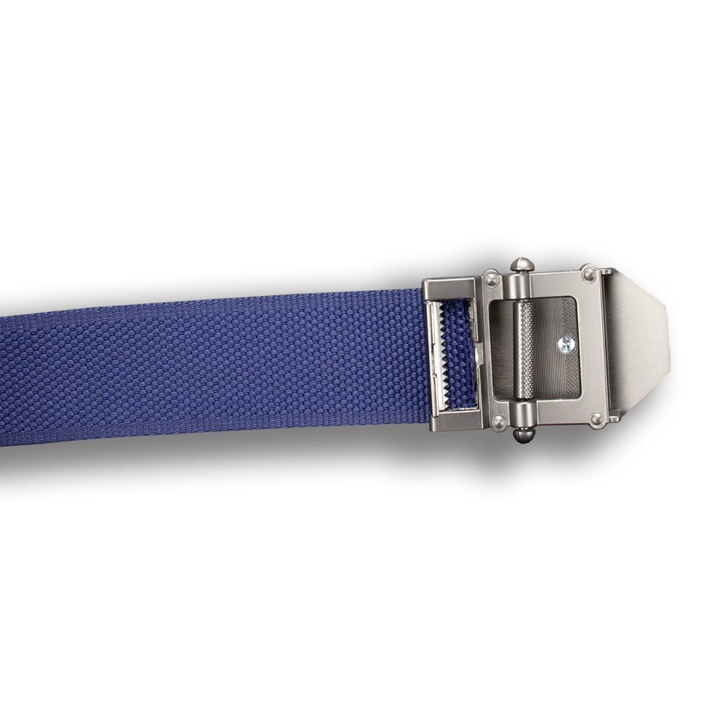 Cinturón con hebilla 3D SPARTAN azul, acabado plata envejecida y abridor - CZ-419
