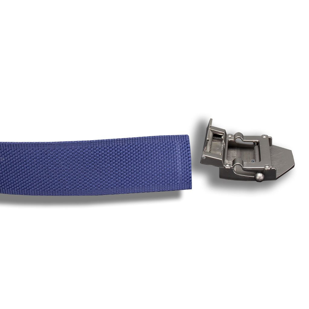 Cinturón con hebilla 3D SPARTAN azul, acabado plata envejecida y abridor - CZ-419