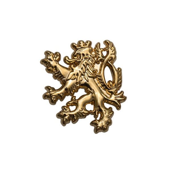 Insignia metálica pin ČESKÝ LEV baño oro 24K 2,7 x 3,1 cm