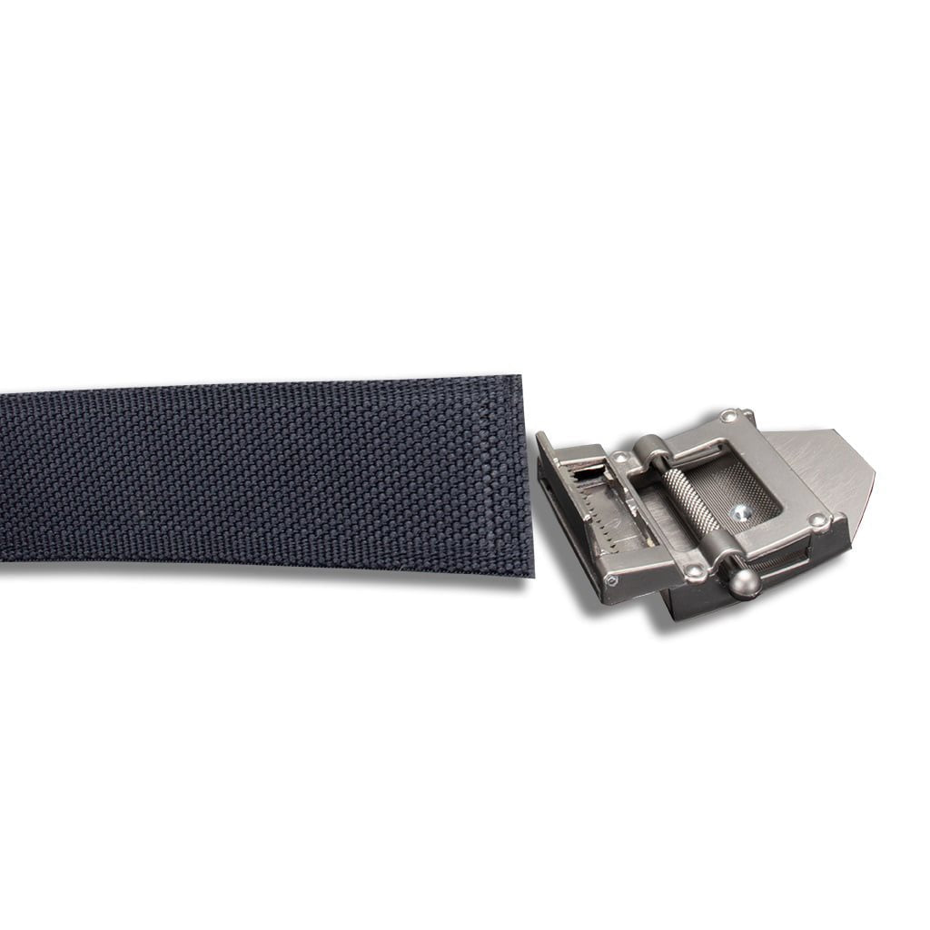 Cinturón negro con hebilla 3D motivo POLICÍA y acabado plata antigua