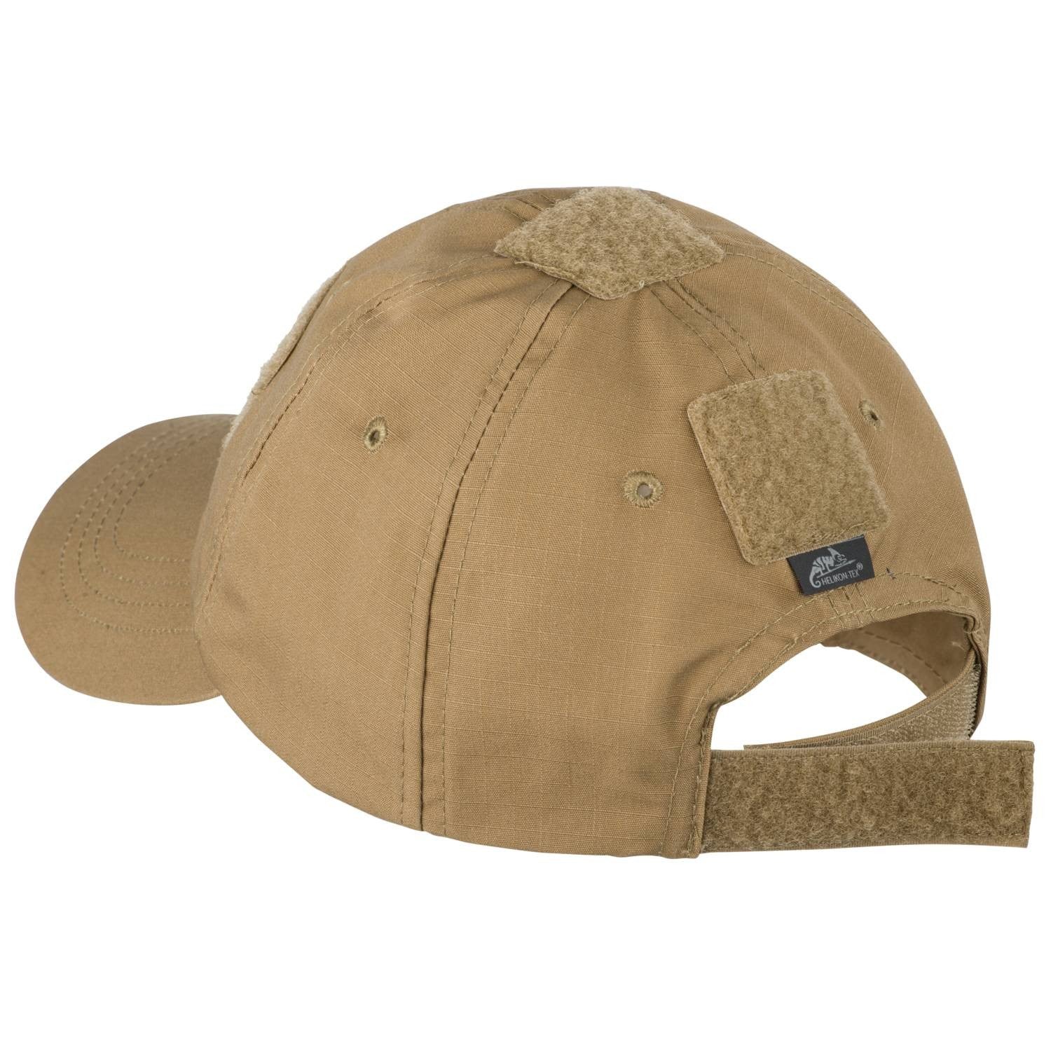 Gorra baseball táctica COYOTE Helikon en tejido rip-stop con cuatro paneles VELCRO