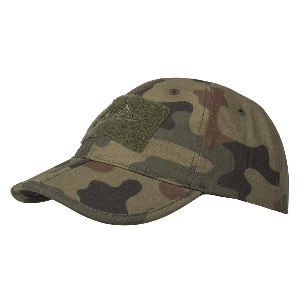Gorra táctica baseball Velcro FOLDING rip-stop negra, vista frontal
