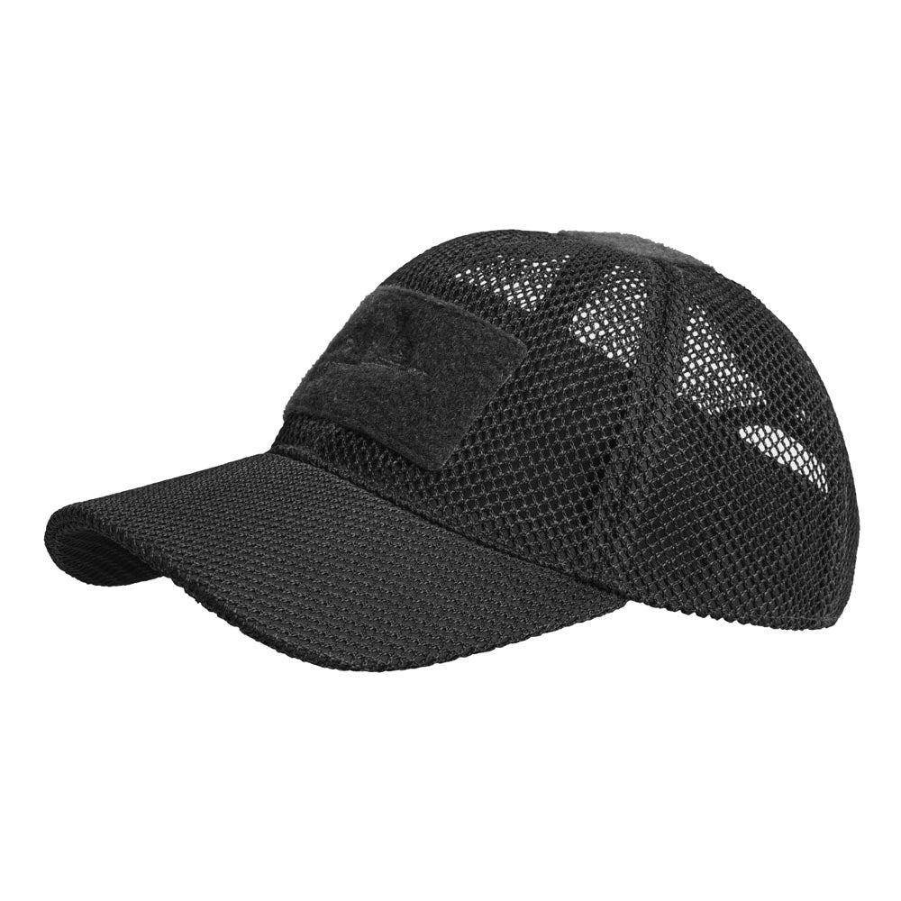 Gorra BBC Mesh negra de rejilla, vista frontal con visera