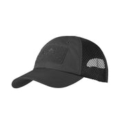 Gorra baseball VENT rip-stop negra HELIKON con malla transpirable y cuatro paneles VELCRO