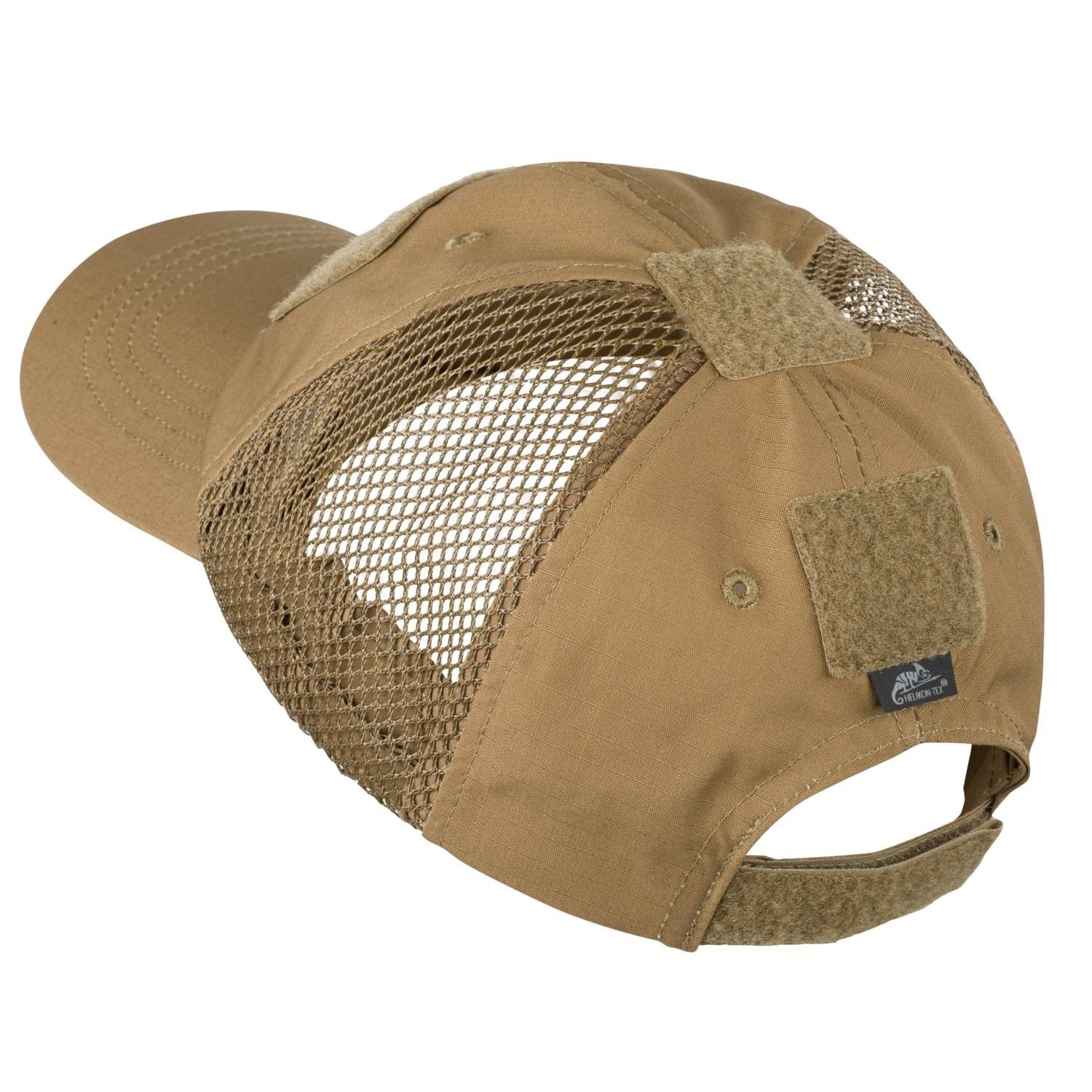 Gorra baseball VENT rip-stop negra HELIKON con malla transpirable y cuatro paneles VELCRO