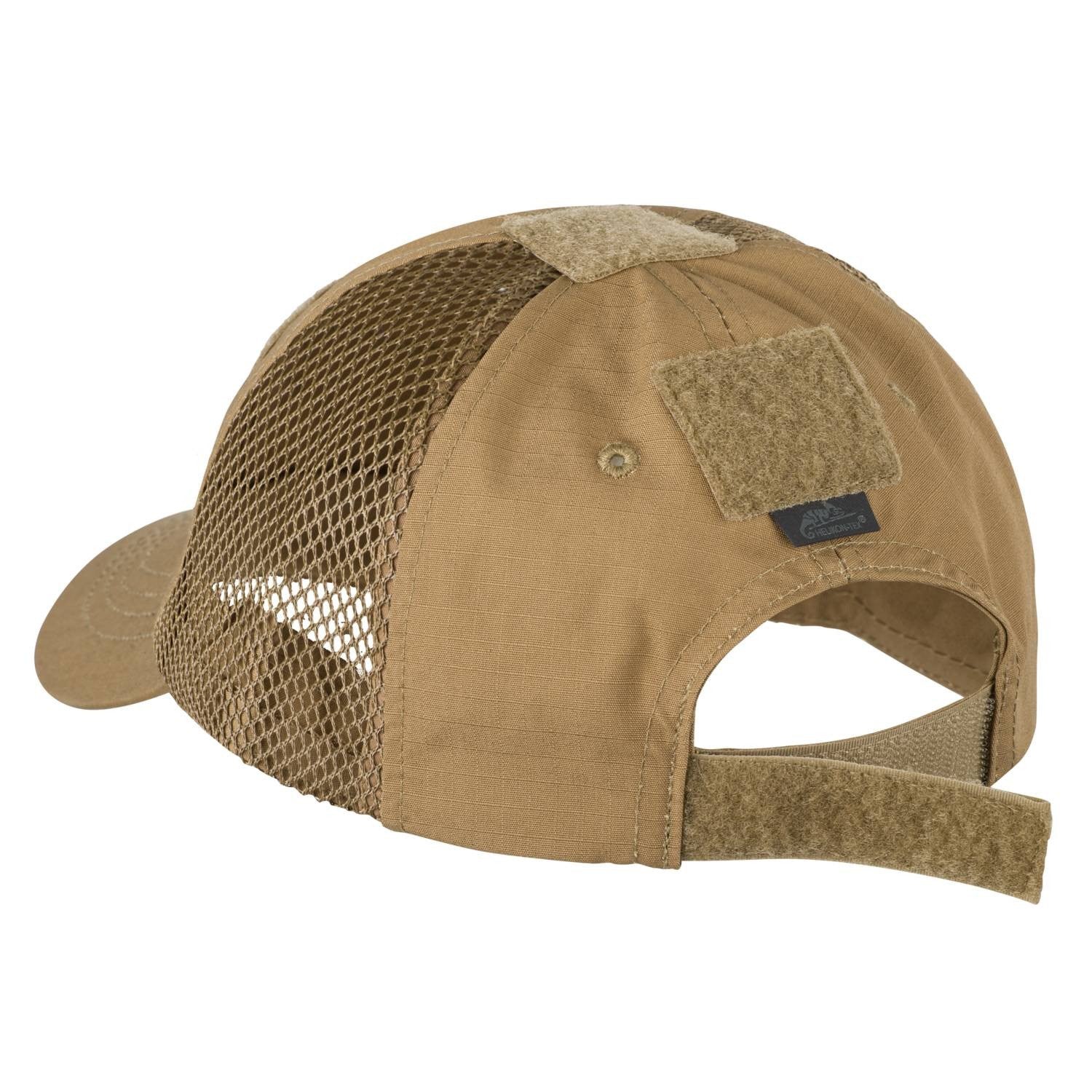 Gorra baseball VENT rip-stop negra HELIKON con malla transpirable y cuatro paneles VELCRO