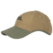 Gorra de béisbol rip-stop con cierre Velcro en combinación bicolor COYOTE/VERDE