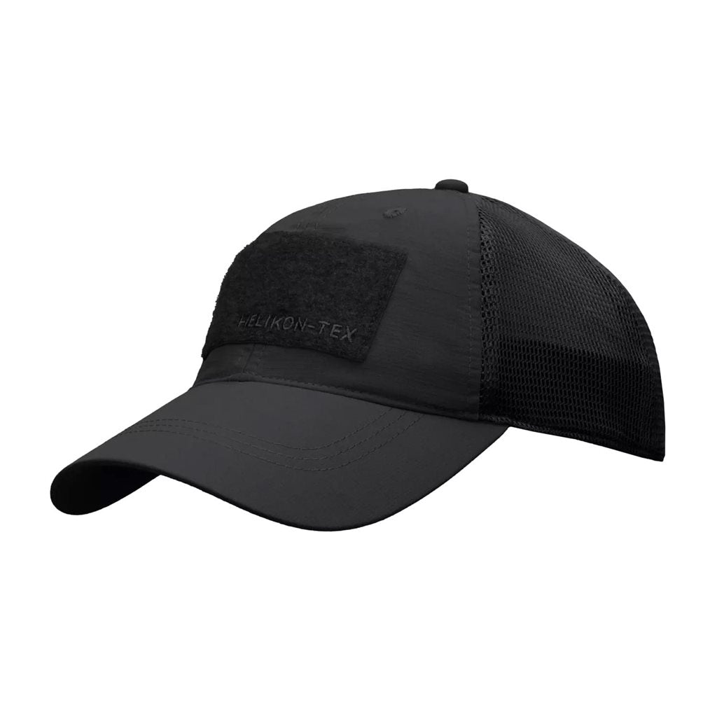 Gorra táctica Trucker negra con panel VELCRO