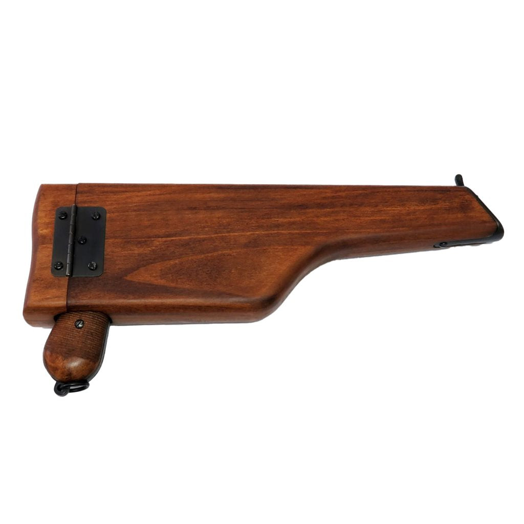 Réplica decorativa pistola Mauser C96 con culata de madera, vista lateral