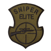 Parche SNIPER ELITE con rifle de francotirador color oliv 8x10 cm