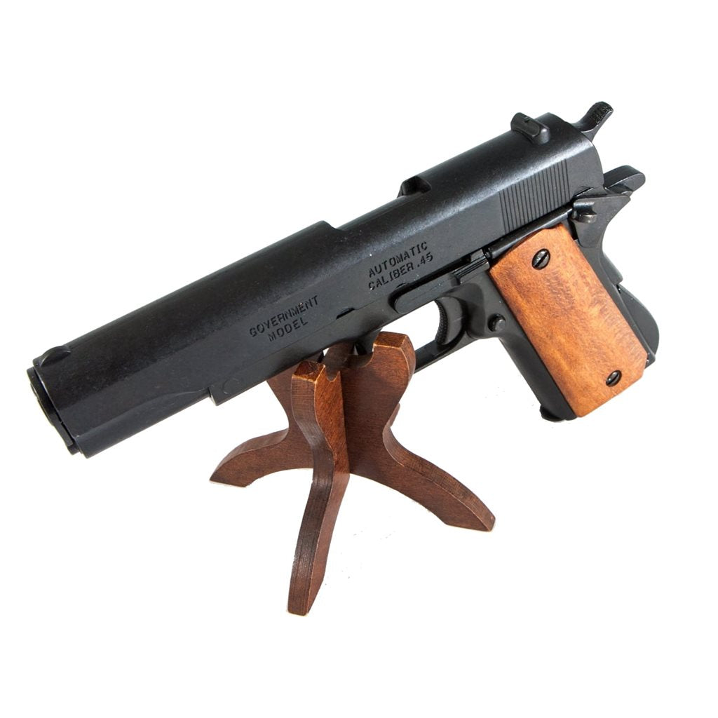 Pistola .45 ACP M1911 réplica decorativa con empuñadura de madera D-9312