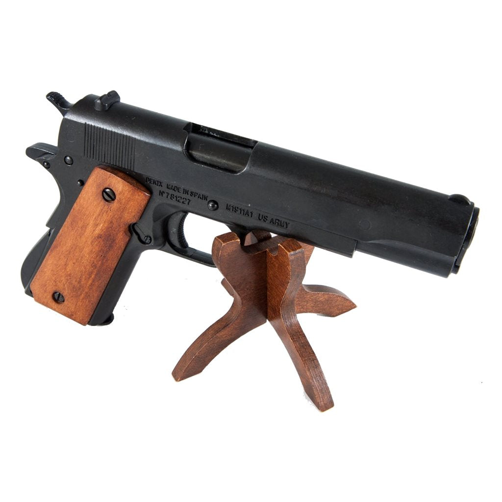 Pistola .45 ACP M1911 réplica decorativa con empuñadura de madera D-9312