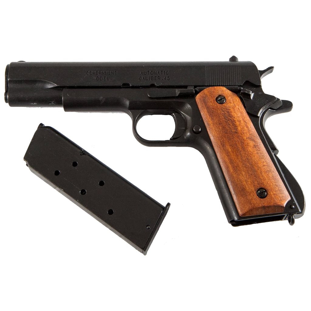 Pistola .45 ACP M1911 réplica decorativa con empuñadura de madera D-9312