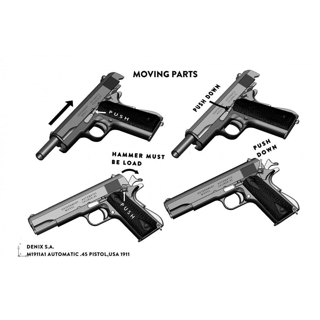 Pistola .45 ACP M1911 réplica decorativa con empuñadura de madera D-9312