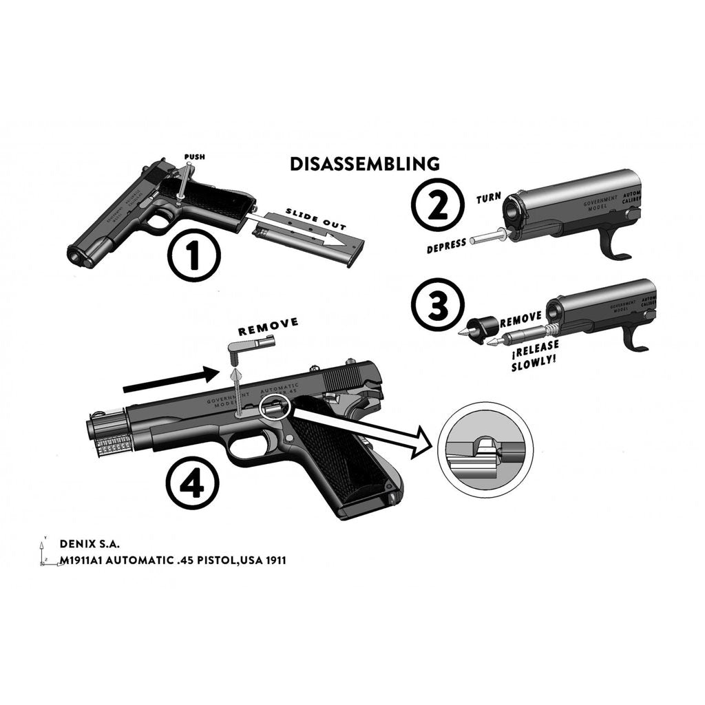 Pistola .45 ACP M1911 réplica decorativa con empuñadura de madera D-9312
