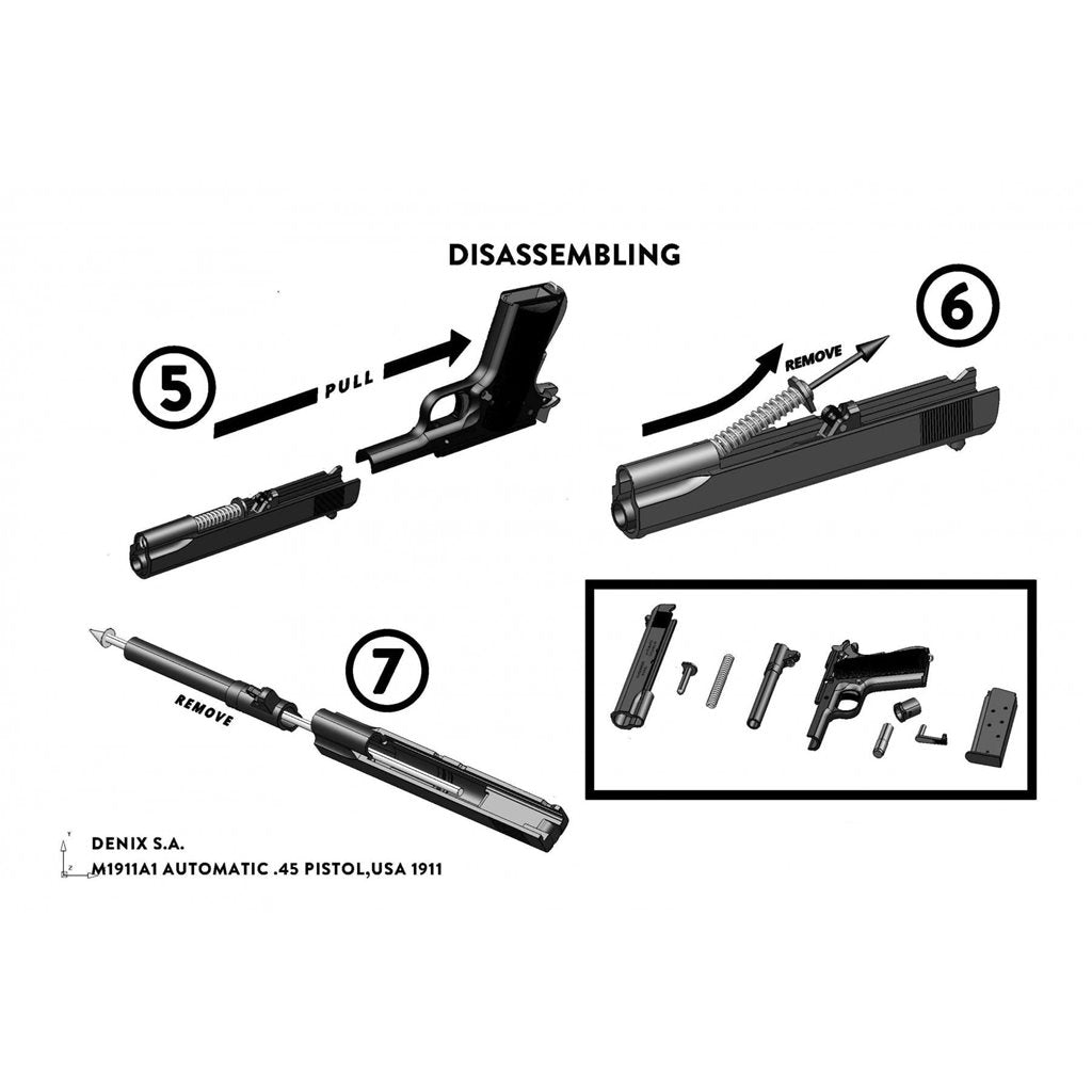 Pistola .45 ACP M1911 réplica decorativa con empuñadura de madera D-9312