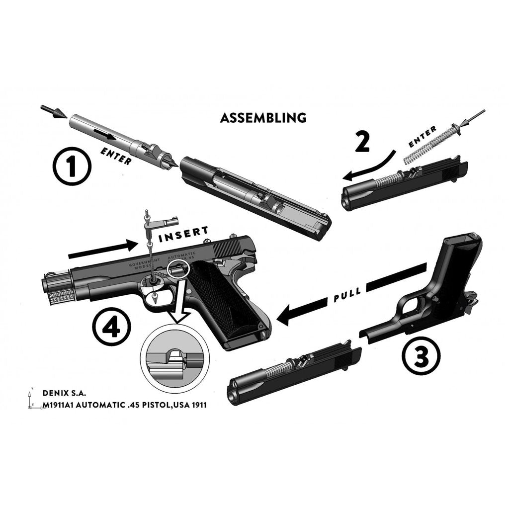 Pistola .45 ACP M1911 réplica decorativa con empuñadura de madera D-9312