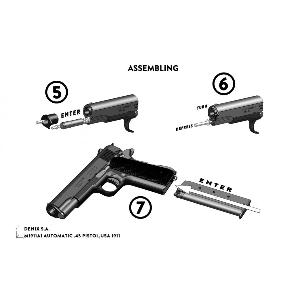 Pistola .45 ACP M1911 réplica decorativa con empuñadura de madera D-9312