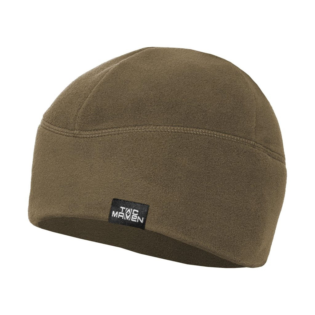 Gorro OROS Fleece negro con logo TAC-MAVEN, forro polar 100% poliéster