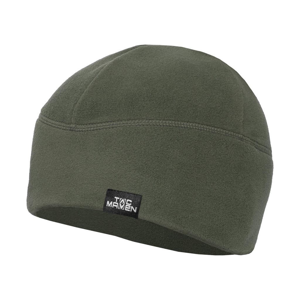 Gorro OROS Fleece negro con logo TAC-MAVEN, forro polar 100% poliéster