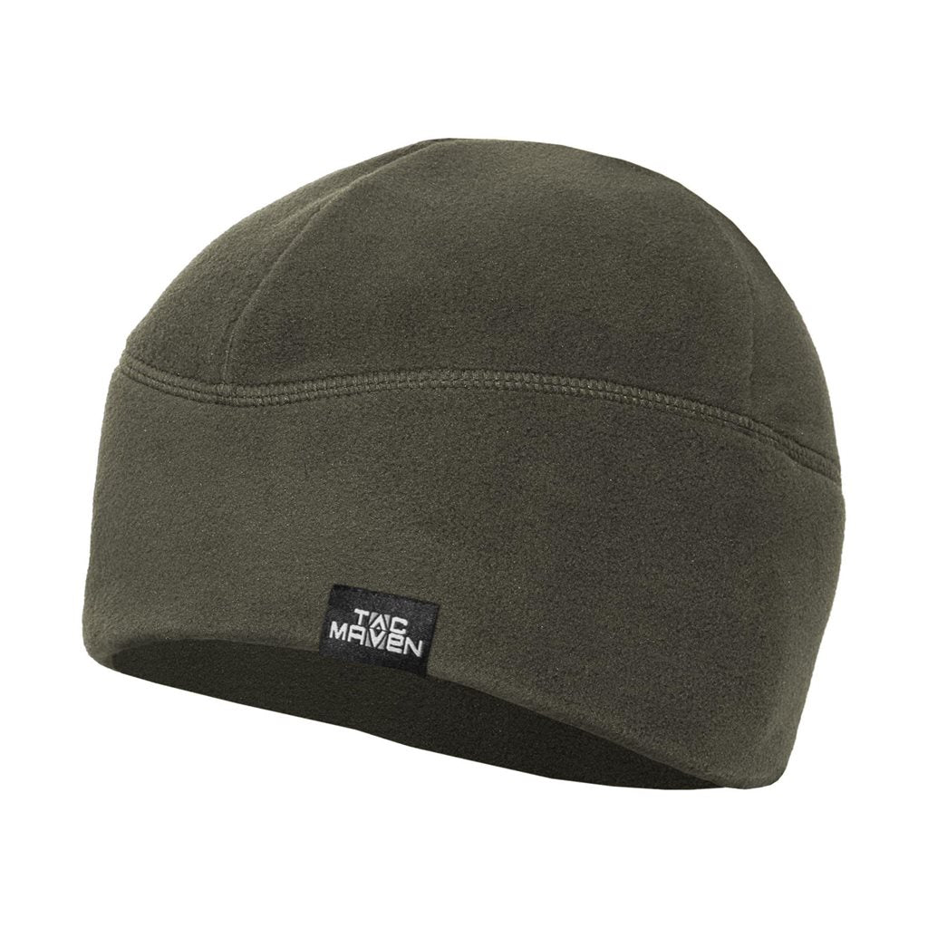 Gorro OROS Fleece negro con logo TAC-MAVEN, forro polar 100% poliéster