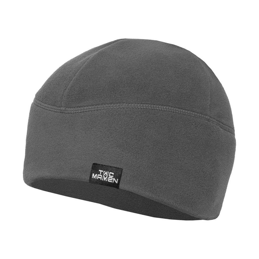 Gorro OROS Fleece negro con logo TAC-MAVEN, forro polar 100% poliéster