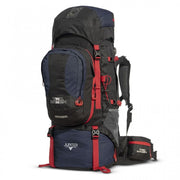 Mochila JUPITER 60+10L azul, krosna de alta capacidad con mochila frontal desmontable