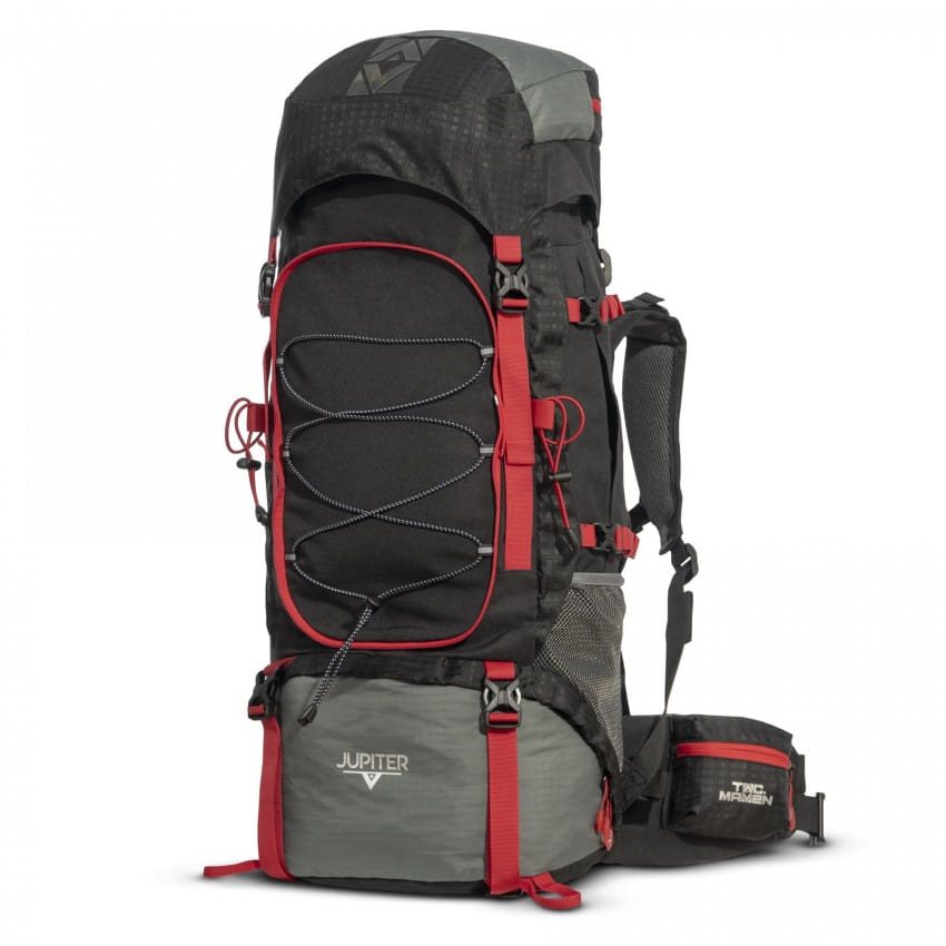 Mochila JUPITER 60+10L azul, krosna de alta capacidad con mochila frontal desmontable