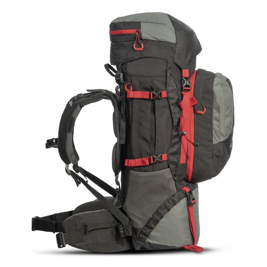 Mochila JUPITER 60+10L azul, krosna de alta capacidad con mochila frontal desmontable