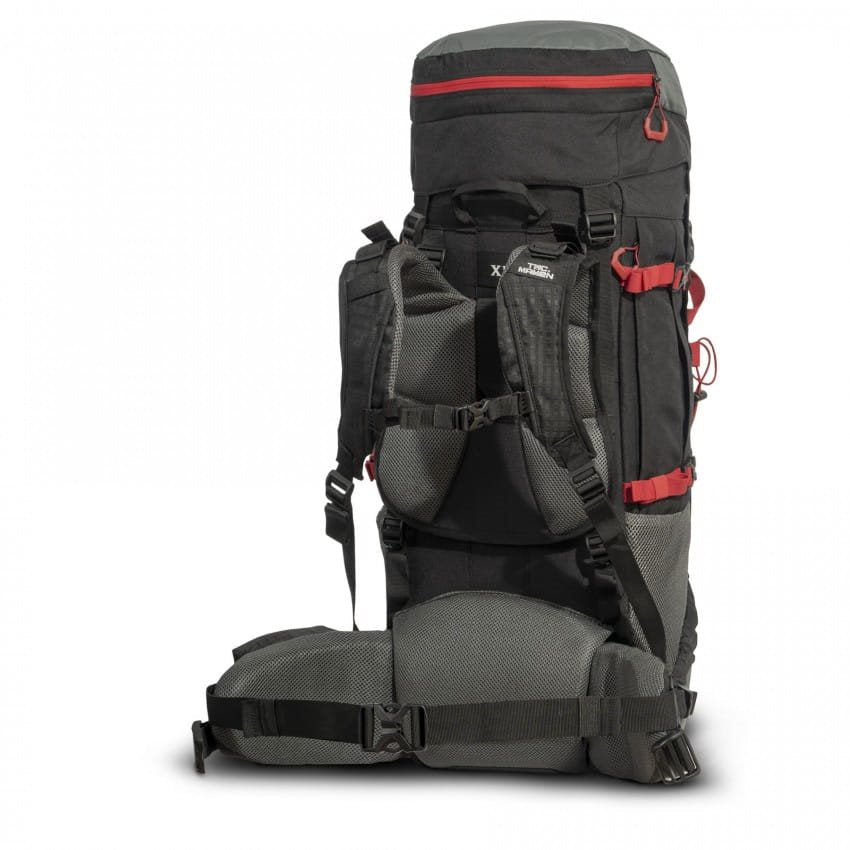 Mochila JUPITER 60+10L azul, krosna de alta capacidad con mochila frontal desmontable