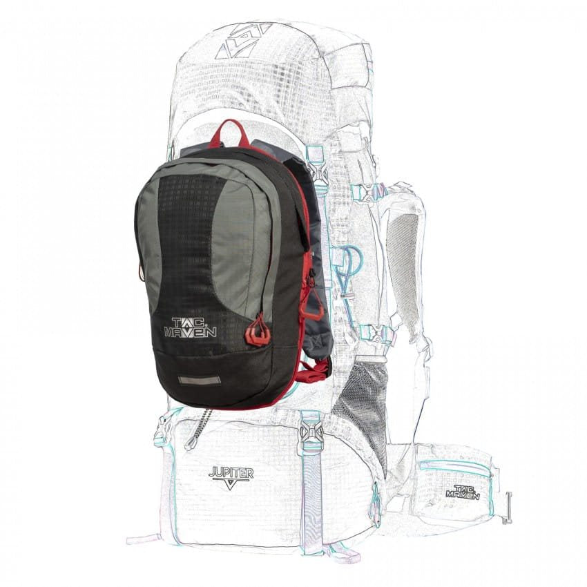 Mochila JUPITER 60+10L azul, krosna de alta capacidad con mochila frontal desmontable