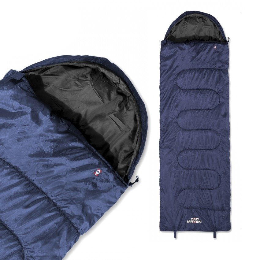 Saco de dormir MAJOR negro, exterior 170T poliéster, forro 190T pongee, relleno 370 g/m2