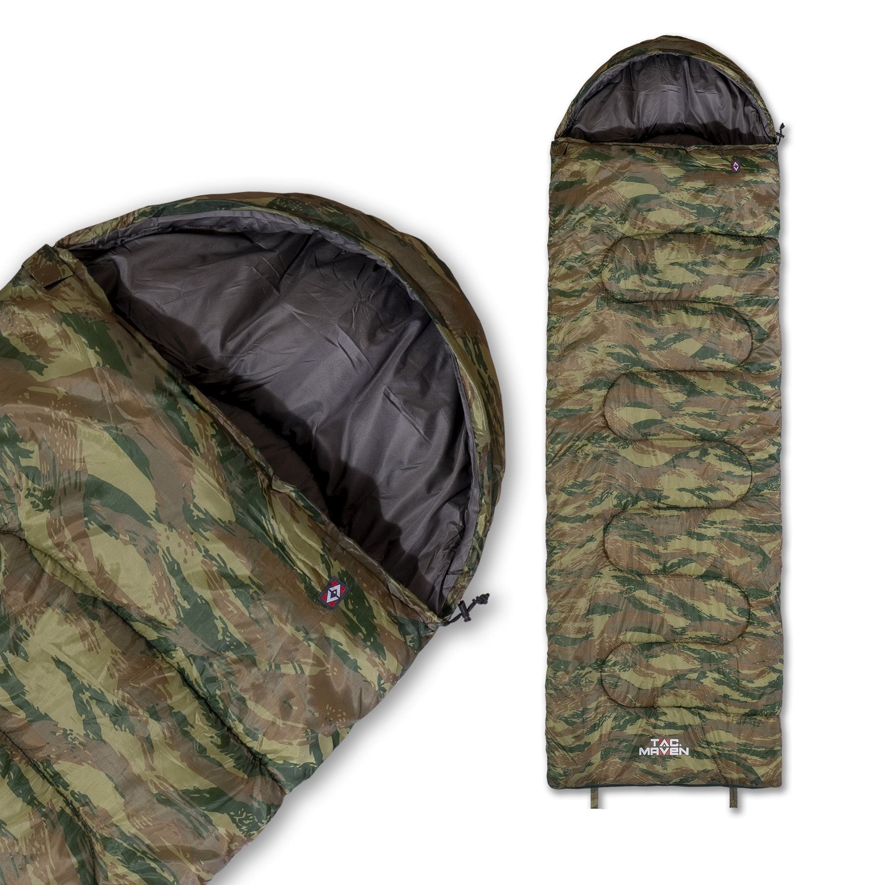 Saco de dormir MAJOR en poliéster 170T, forro 190T y relleno de fibra hueca 370 g/m2