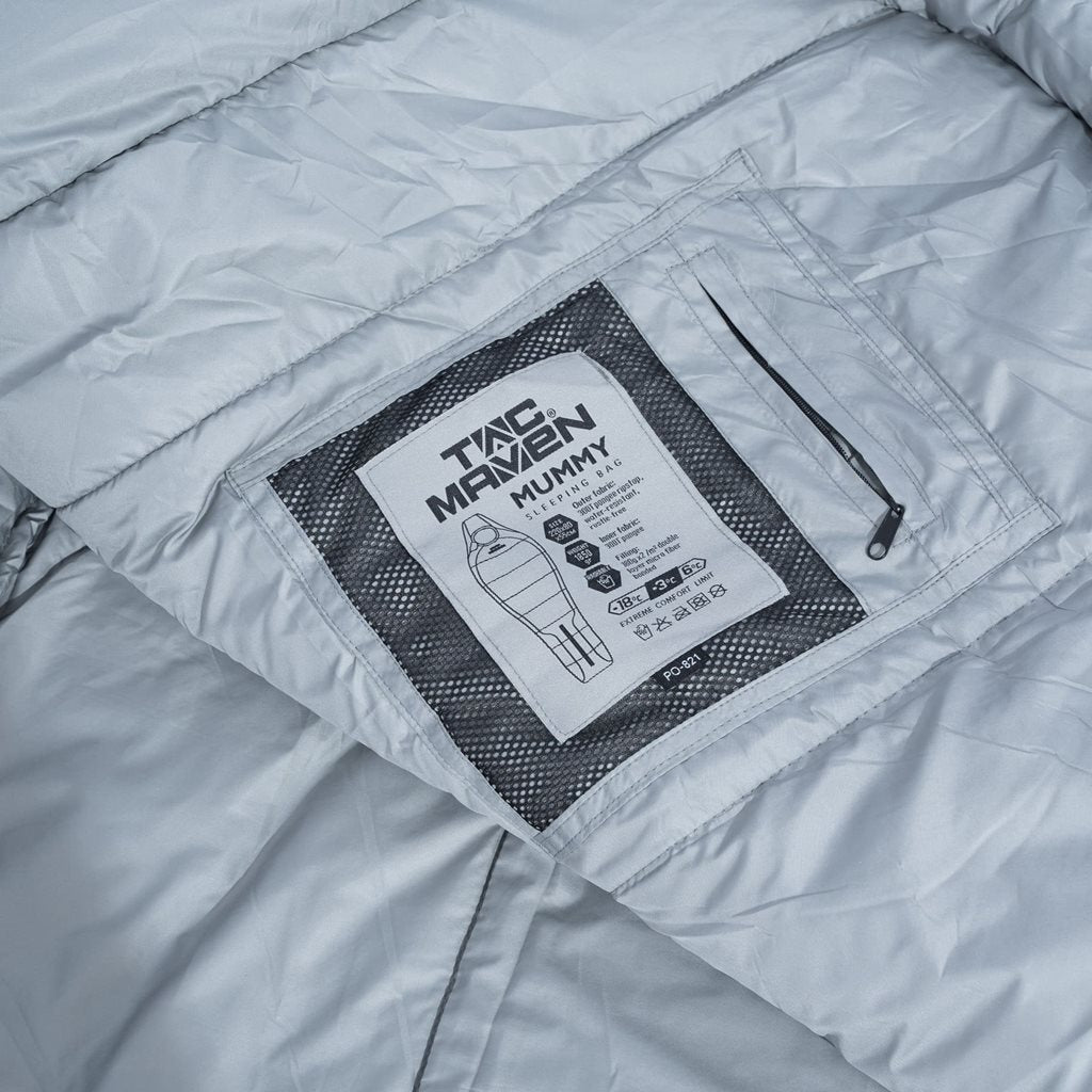 Saco de dormir momia TAC MAVEN, tejido 300T pongee rip-stop y relleno de dos capas de fibra hueca