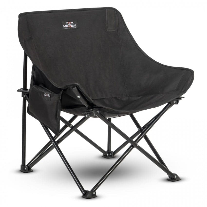 Silla plegable CAMP negra con armazón de acero y tejido 600D Oxford