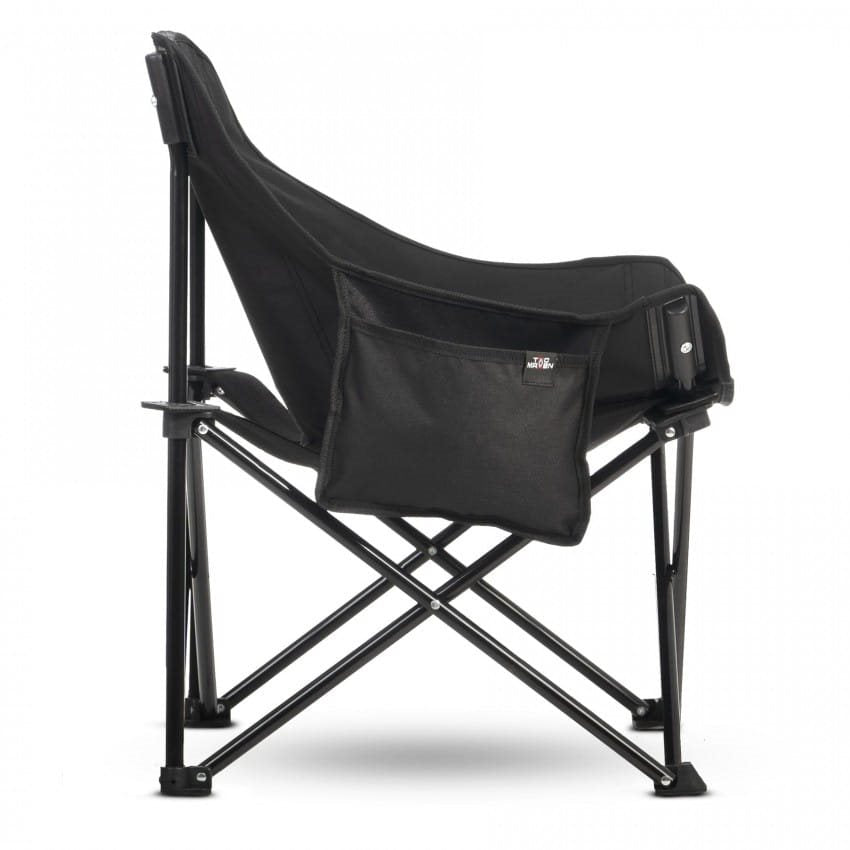 Silla plegable CAMP negra con armazón de acero y tejido 600D Oxford