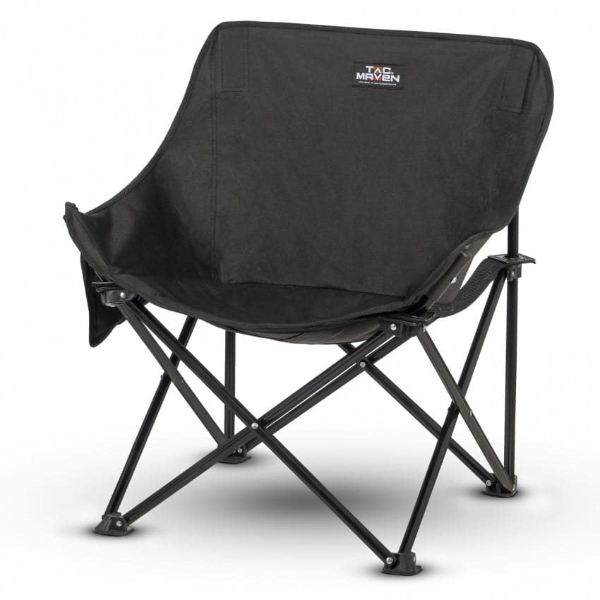 Silla plegable CAMP negra con armazón de acero y tejido 600D Oxford
