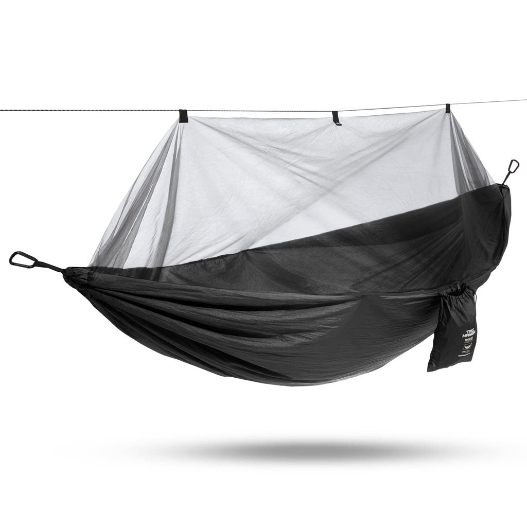 Hamaca MYNEST negra con mosquitera y bolsa de transporte
