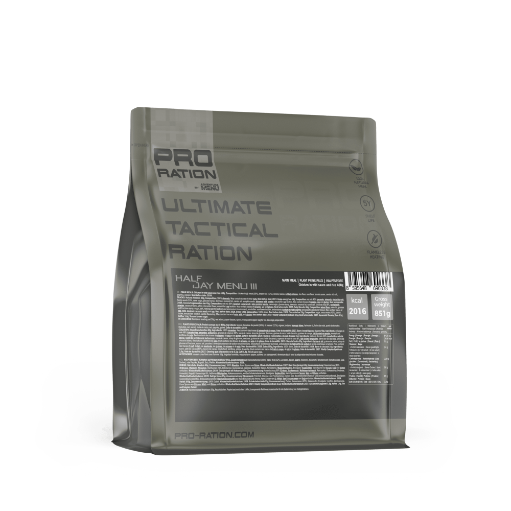 Ultimate Tactical Ration Half Day Menu III contenido completo - Supervivencia Extrema