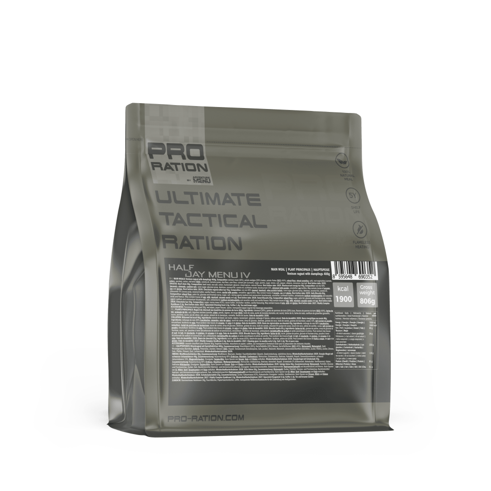 Ultimate Tactical Ration Half Day Menu IV contenido completo - Supervivencia Extrema