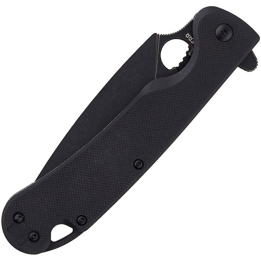 Navaja plegable ARROW con hoja tipo daga en acero D2 y construcción ennegrecida, seguro LinerLock