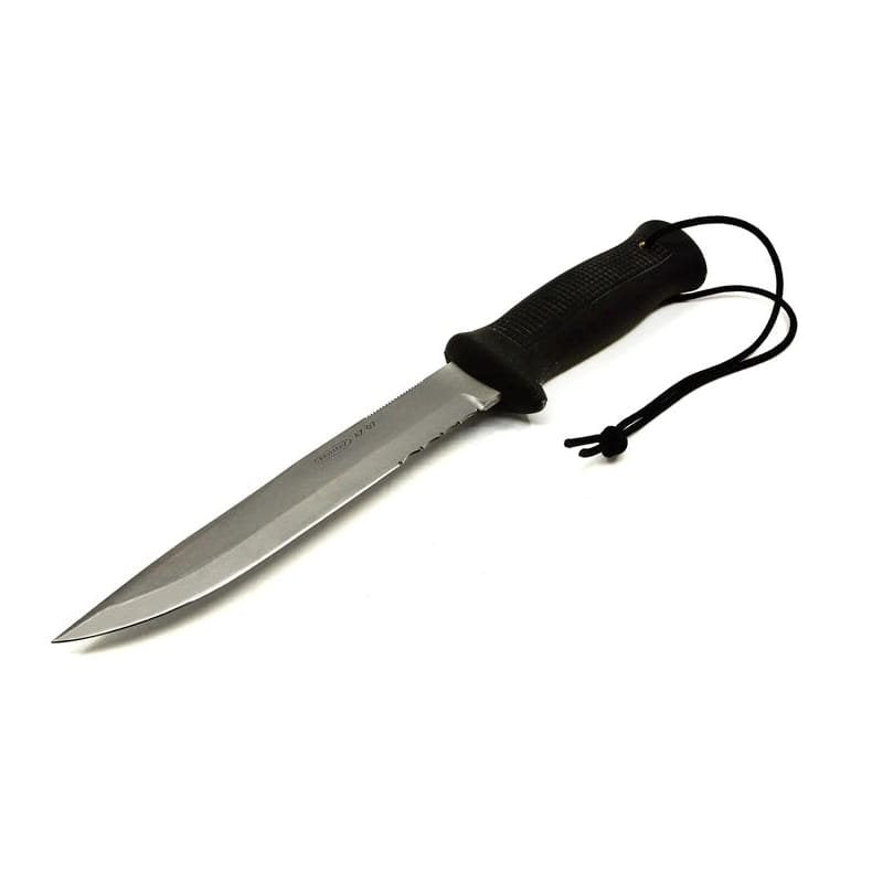 Cuchillo DIVER AZ en acero inoxidable con empuñadura de goma endurecida