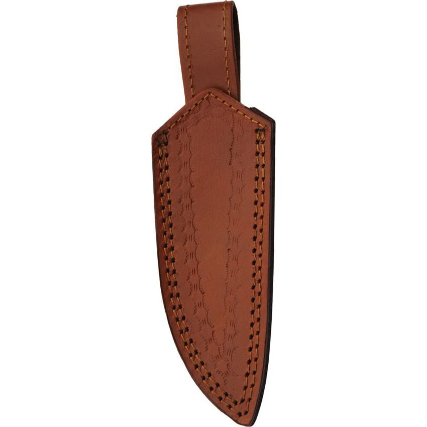 Cuchillo HUNTER GREEN con hoja de acero damasco y mango de madera naranja-verde