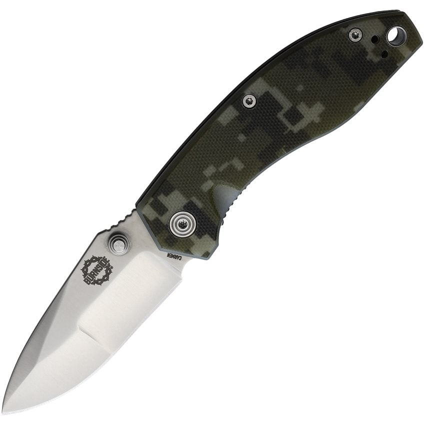 Navaja plegable BURNSIDE con hoja Hitachi D2 (6,35 cm) y filo liso