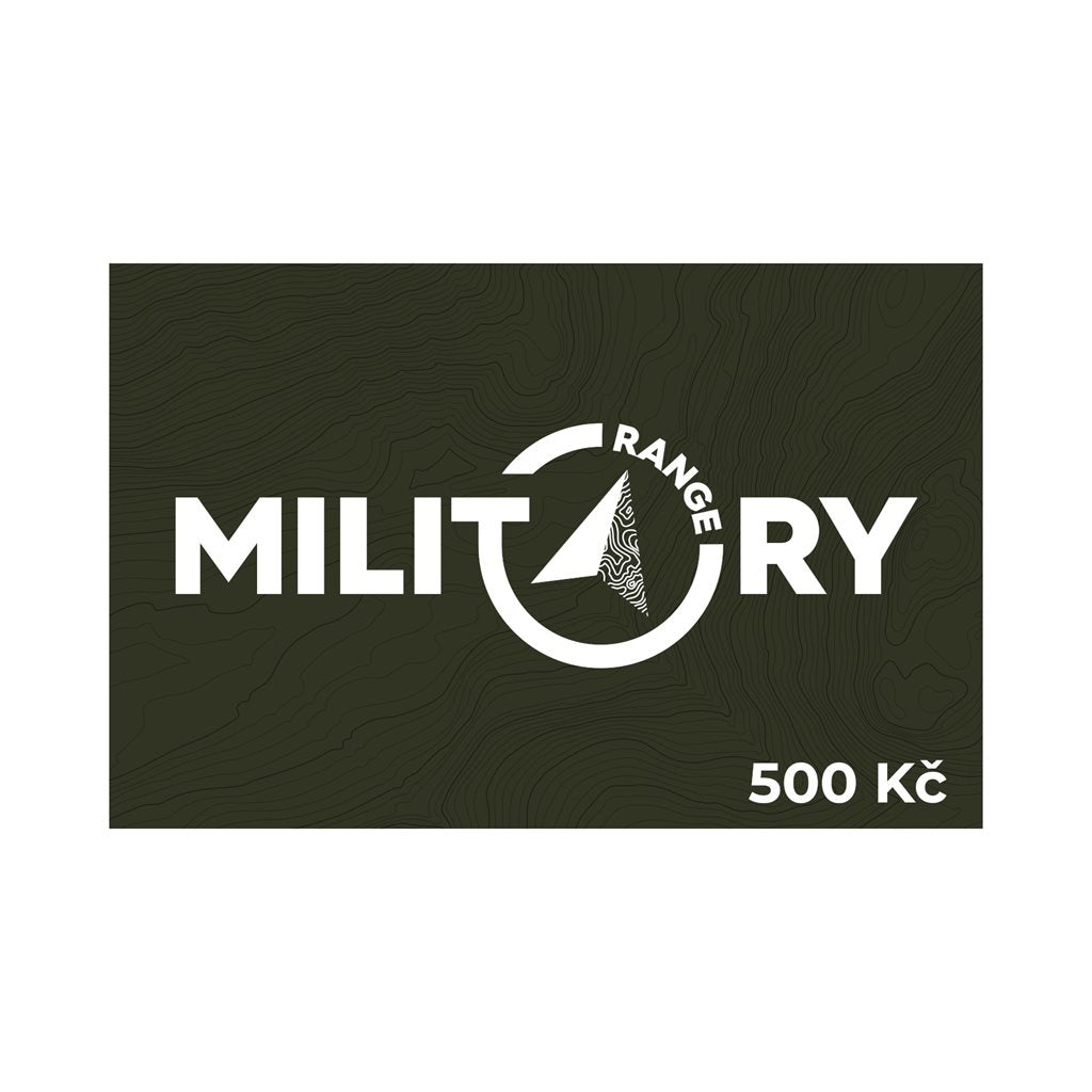 Cupón regalo MR 500 Kč - válido en tienda online y tiendas Military Range