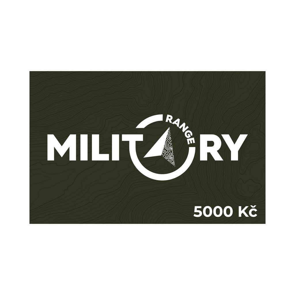 Vale regalo MR 5000 Kč de Military Range, válido en tienda online y tiendas físicas