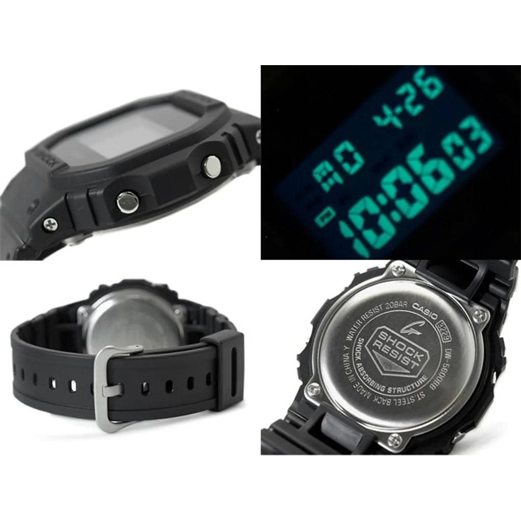 Reloj deportivo para hombre DW-5600UBB-1 negro vista frontal